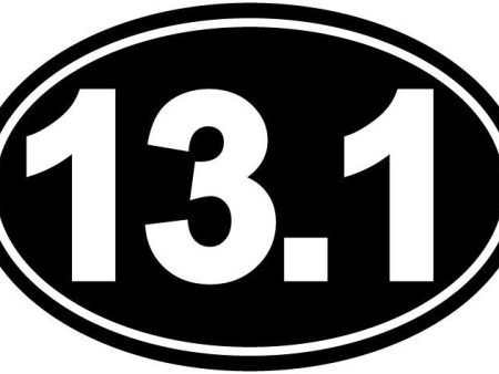 13.1 miles, half marathon - Die Cut Vinyl Sticker Decal Hot on Sale